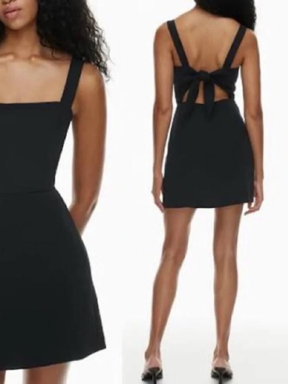 Wilfred Aritzia Aperature Tie-Back Mini Dress - Black - Size 8